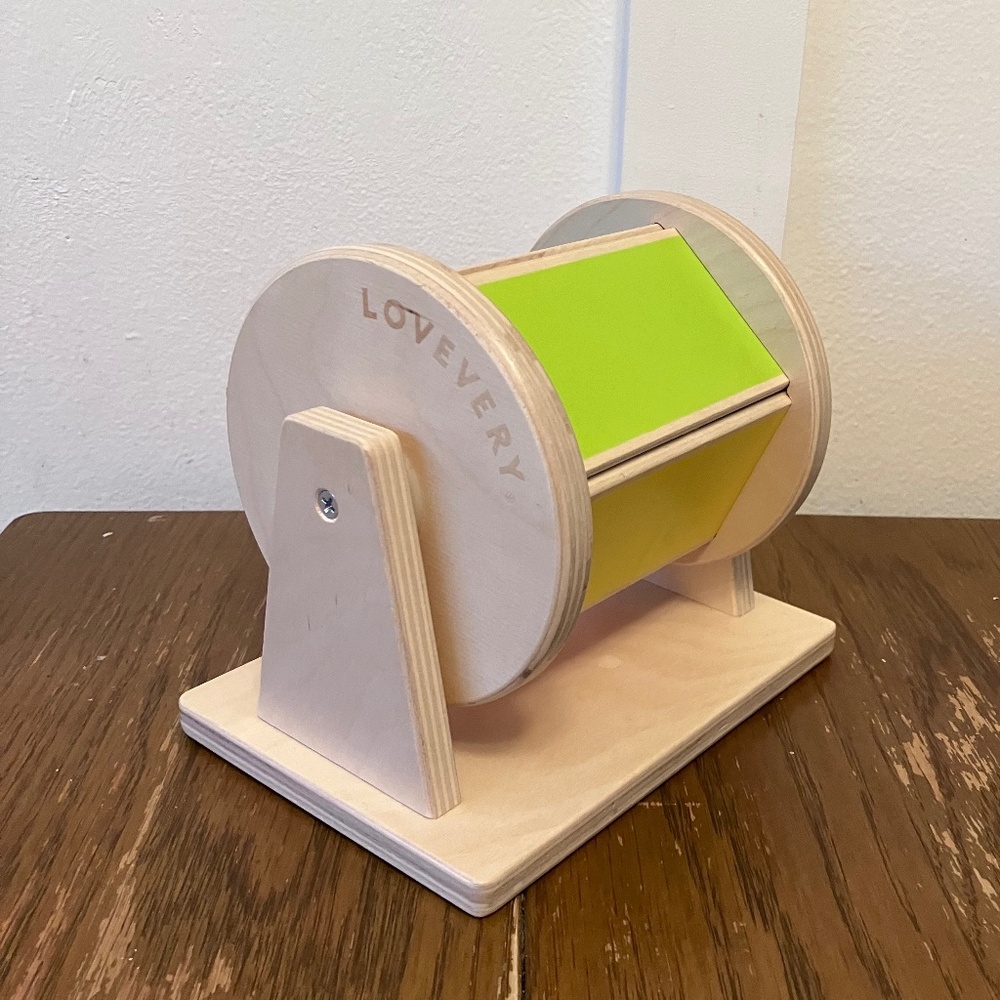 Lovevery Green Wooden Spin Toy for Kids